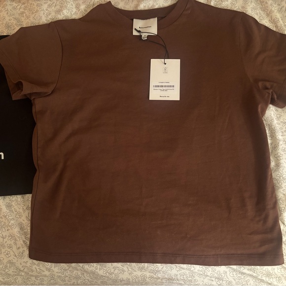 Reformation Chocolate Brown Tee sz X s - Picture 1 of 5